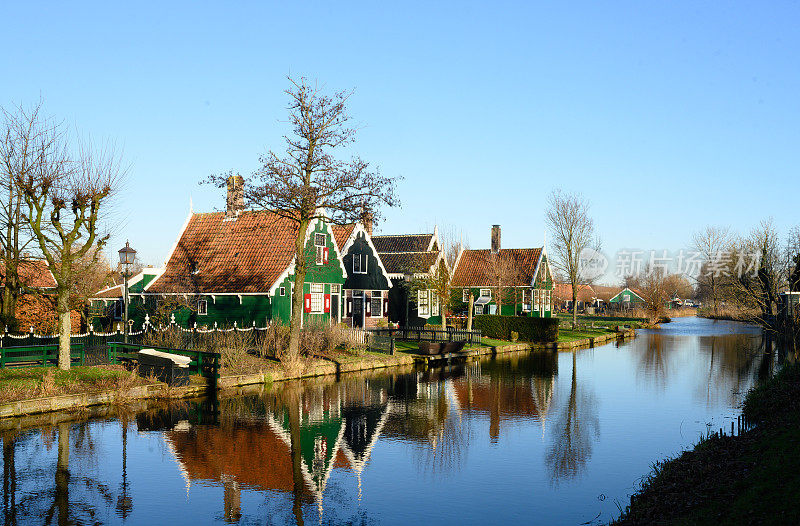 荷兰Zaanse Schans的乡村景观